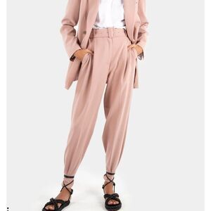 FRANKIE SHOP Elvira Belted Suit Pants Dusty Pink Sz Medium